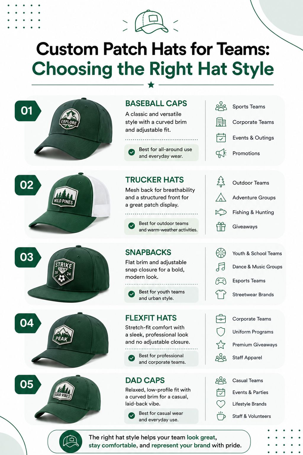 Custom Patch Hats for Teams: Choosing the Right Hat Style
